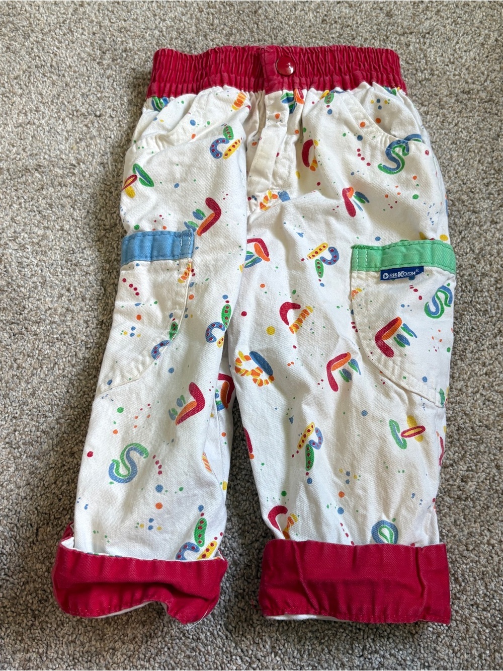 Vintage Oshkosh B’Gosh AOP Alphabet ABC’s Pants Baby 18 m 90’s Y2K nostalgia